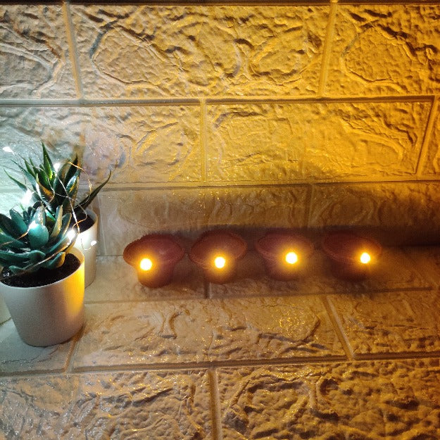 RadiantGlow LED Water Sensor Diyas (Pack of 12) | Illuminate Diwali with Elegance